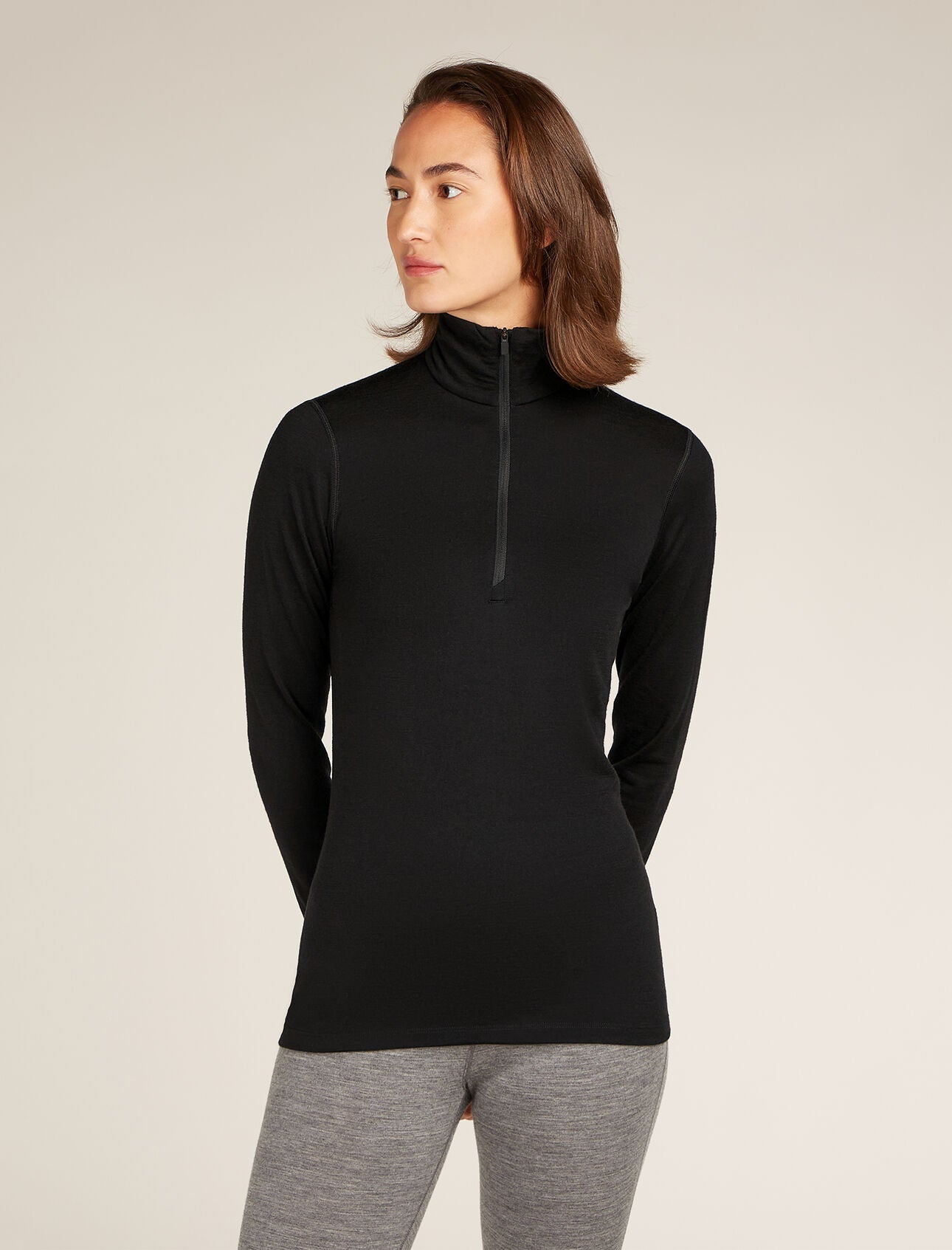 Icebreaker 200 Oasis LS Half Zip Dam Black
