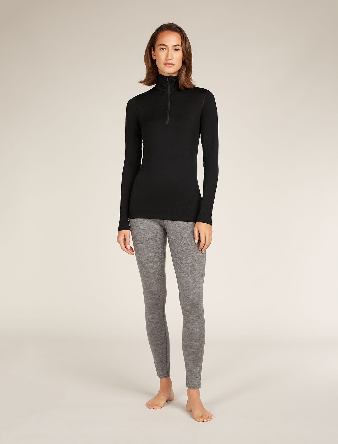 Icebreaker 200 Oasis LS Half Zip Dam Black