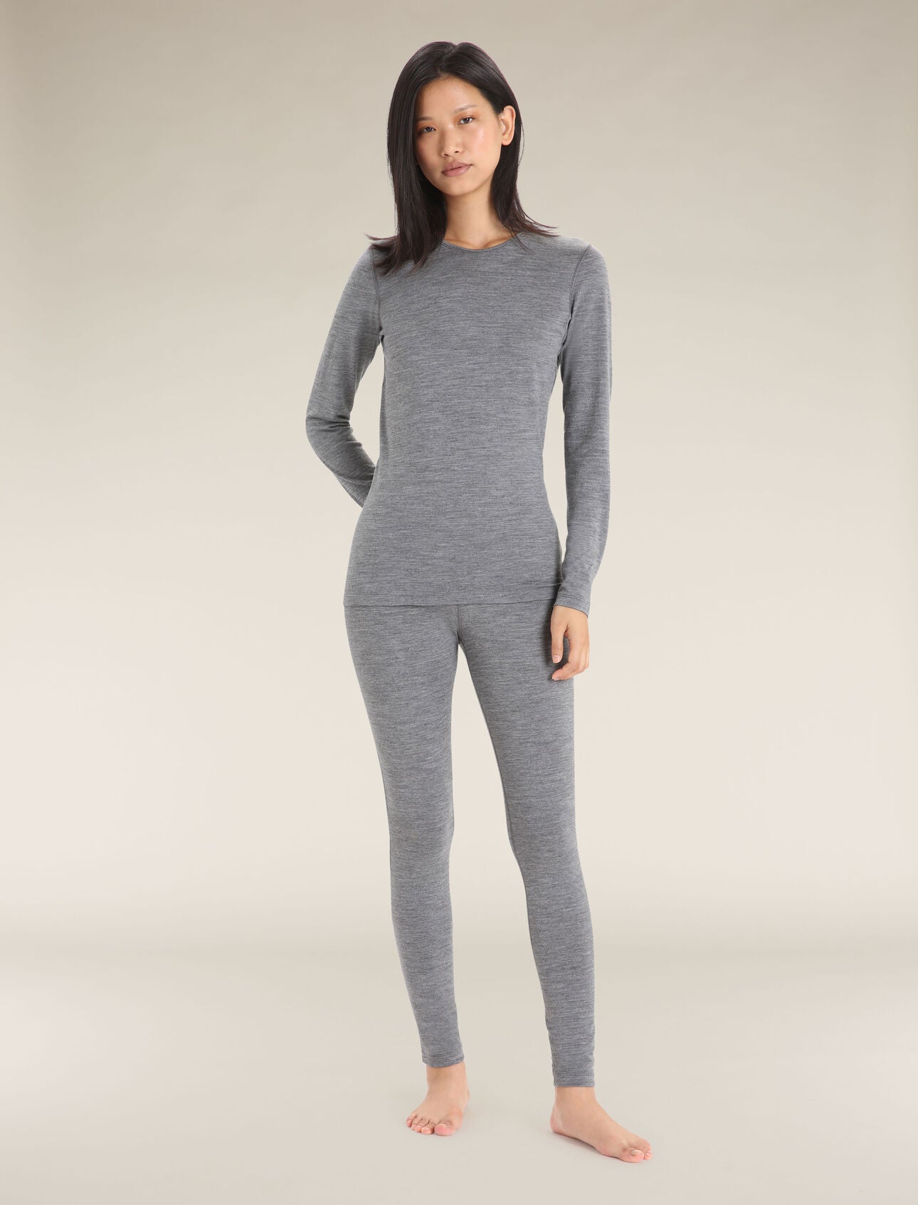 Icebreaker 200 Oasis Termiska Leggings I Merino Gritstone Heather