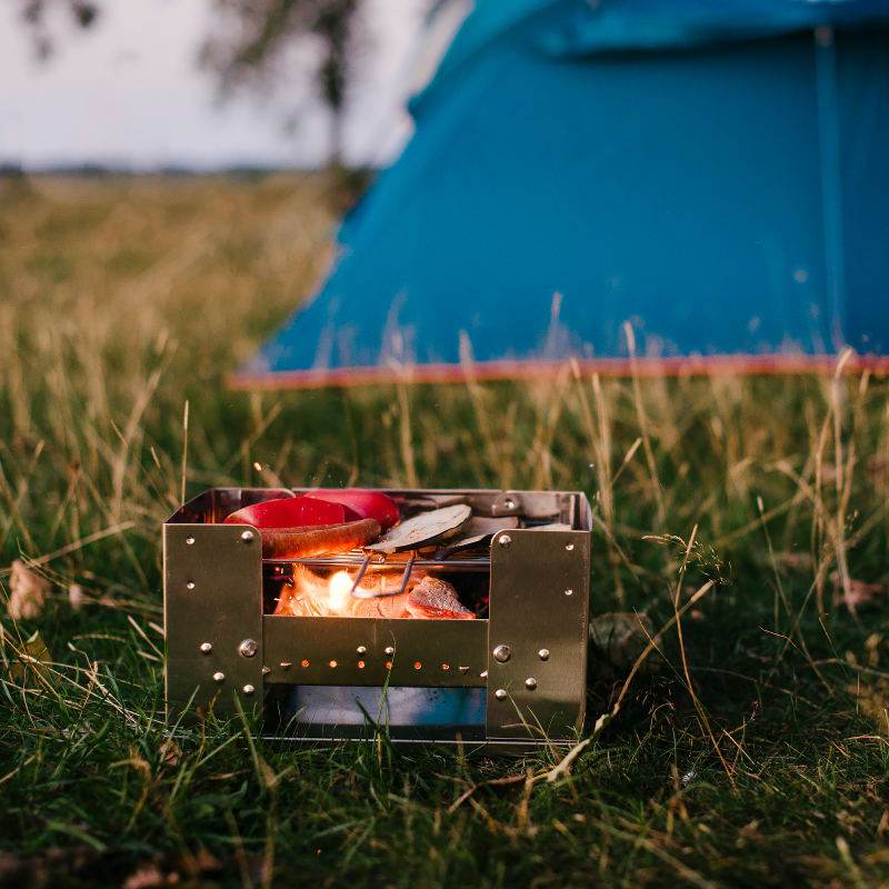 Esbit Stainless Steel Foldable Bbq Box Metal - NatureLife