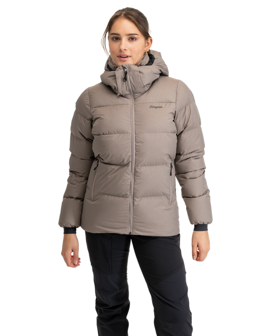 Bergans Lava Warm Down Jacket w/Hood Women Rock Taupe