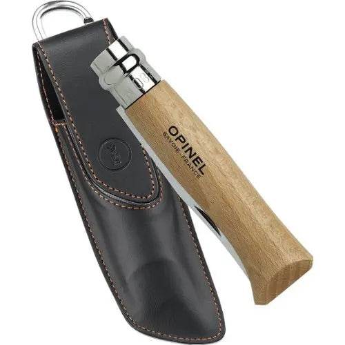 Opinel N°08 Beech Stainless Steel + Sheath / Fällknivset med Slida - NatureLife