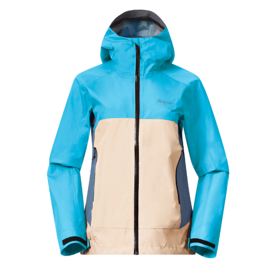 Bergans Vaagaa 3L Shell Jacket Women Aqua Lagoon/Warm Sand/Granite Blue