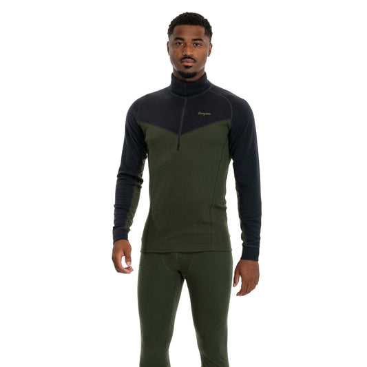 Bergans Inner:Dual Merino Half Zip Men Pine Forest/Dark Shadow Grey
