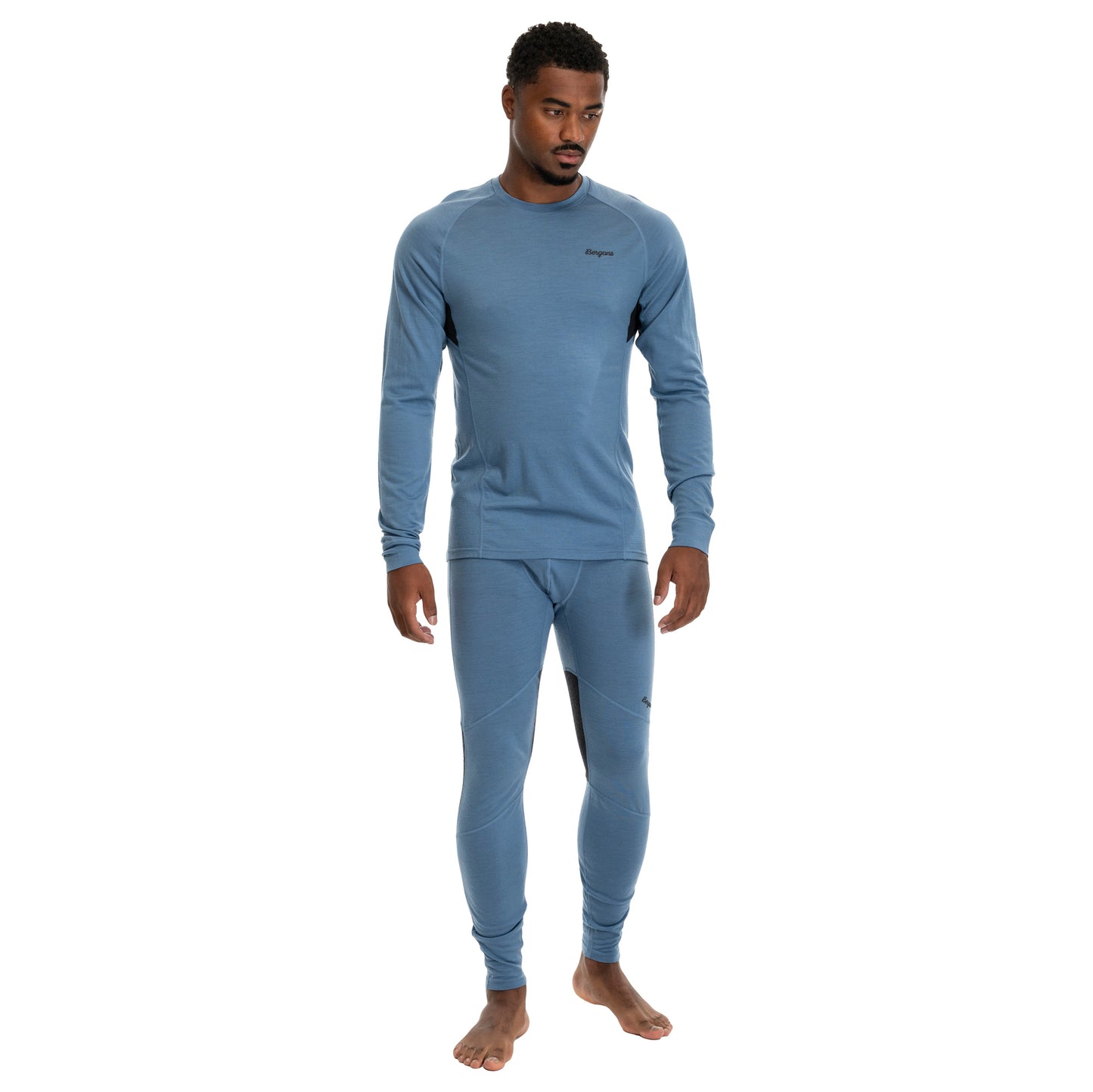Bergans Inner:Pure Merino Long Sleeve Men Elemental Blue / Dark Shadow Grey