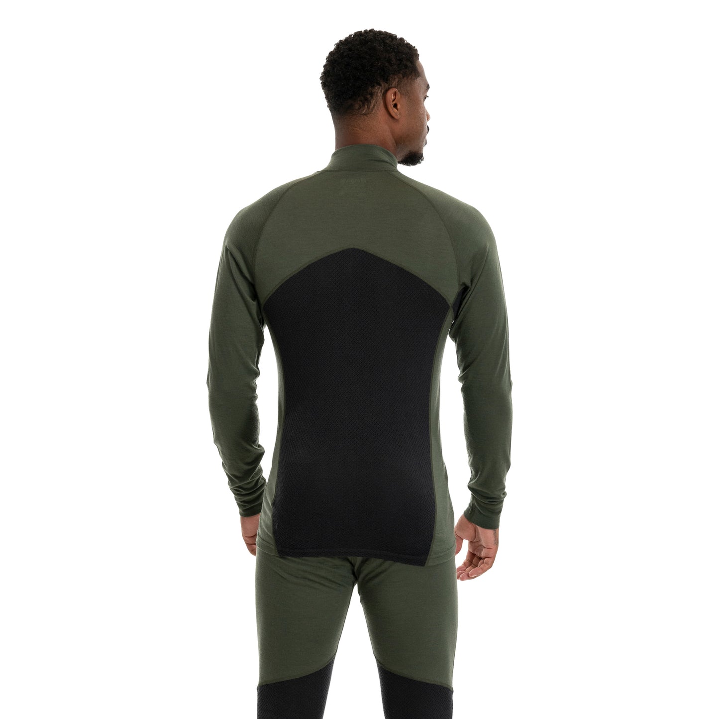 Bergans Inner:Pure Merino Half Zip Men Pine Forest / Dark Shadow Grey