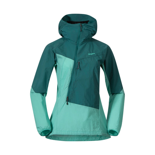 Bergans Tind Windbreaker Anorak Women Light Malachite Green / Malachite Green