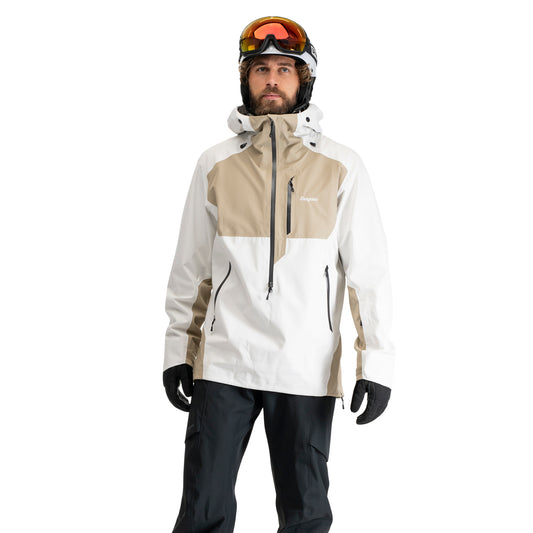 Bergans Oppdal 3L Shell Anorak Unisex Arctic White / Sandstone