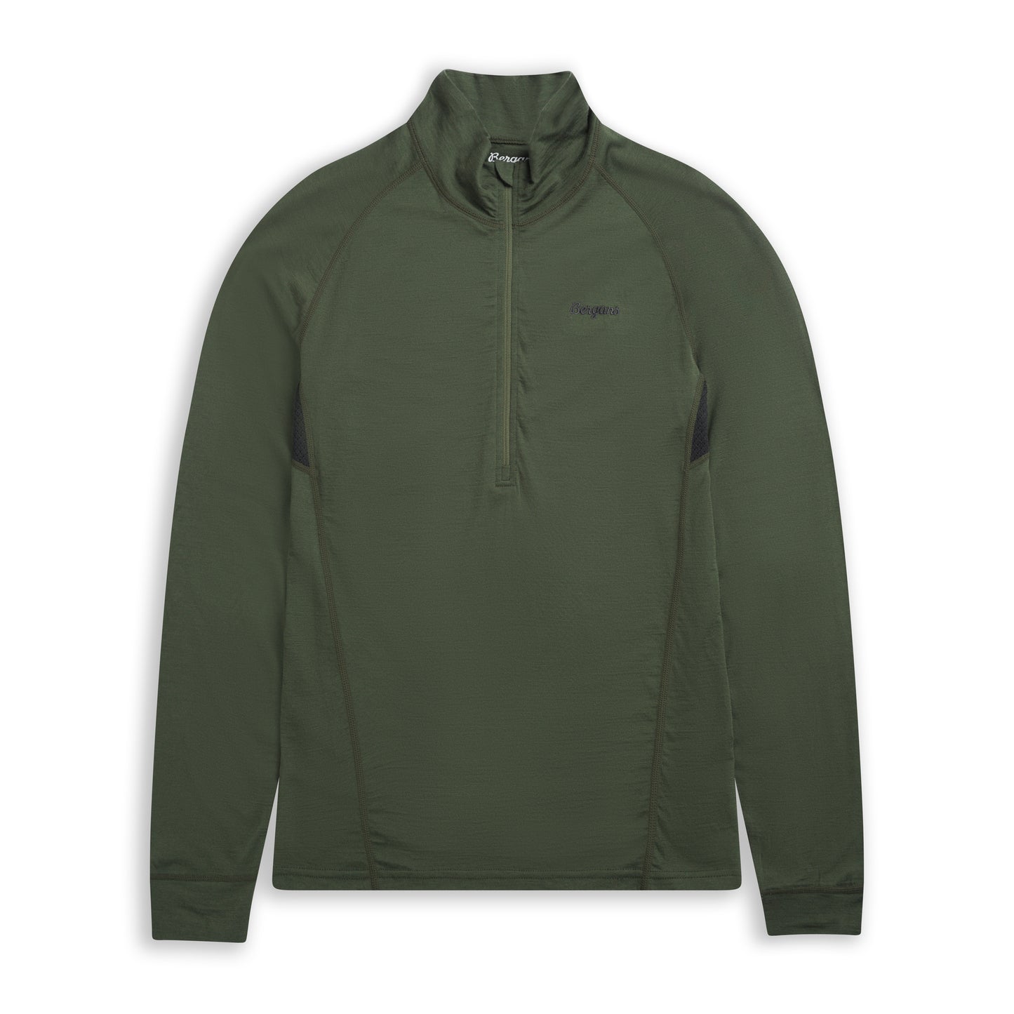 Bergans Inner:Pure Merino Half Zip Men Pine Forest / Dark Shadow Grey
