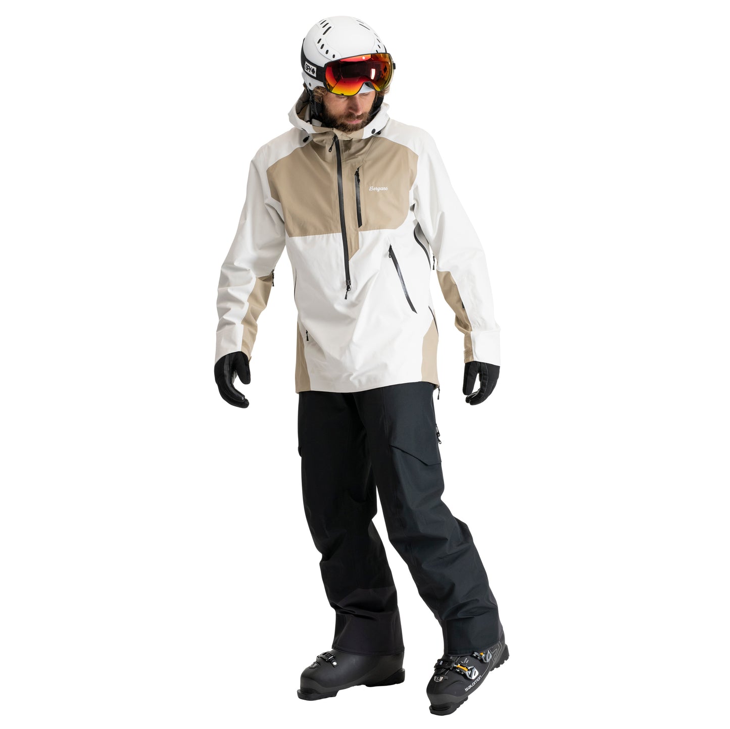 Bergans Oppdal 3L Shell Anorak Unisex Arctic White / Sandstone