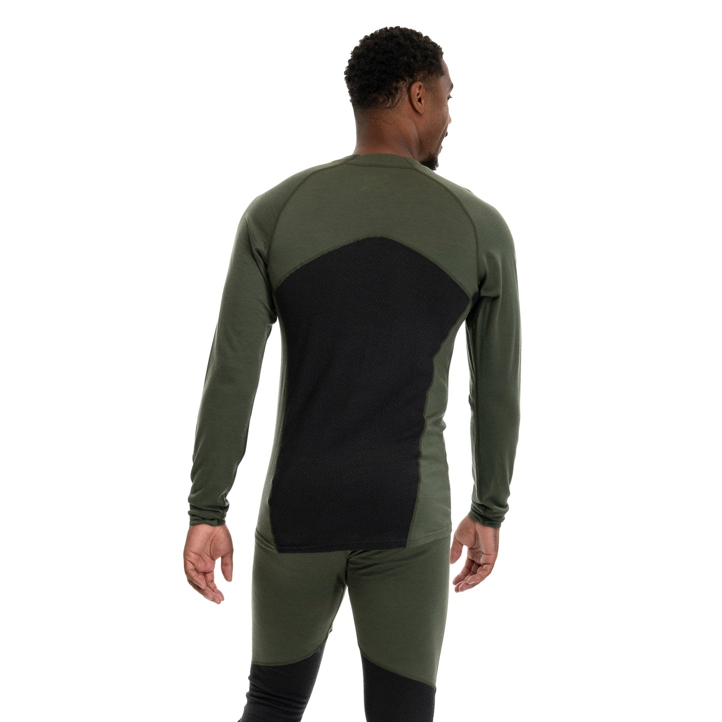 Bergans Inner:Pure Merino Long Sleeve Men Pine Forest / Dark Shadow Grey
