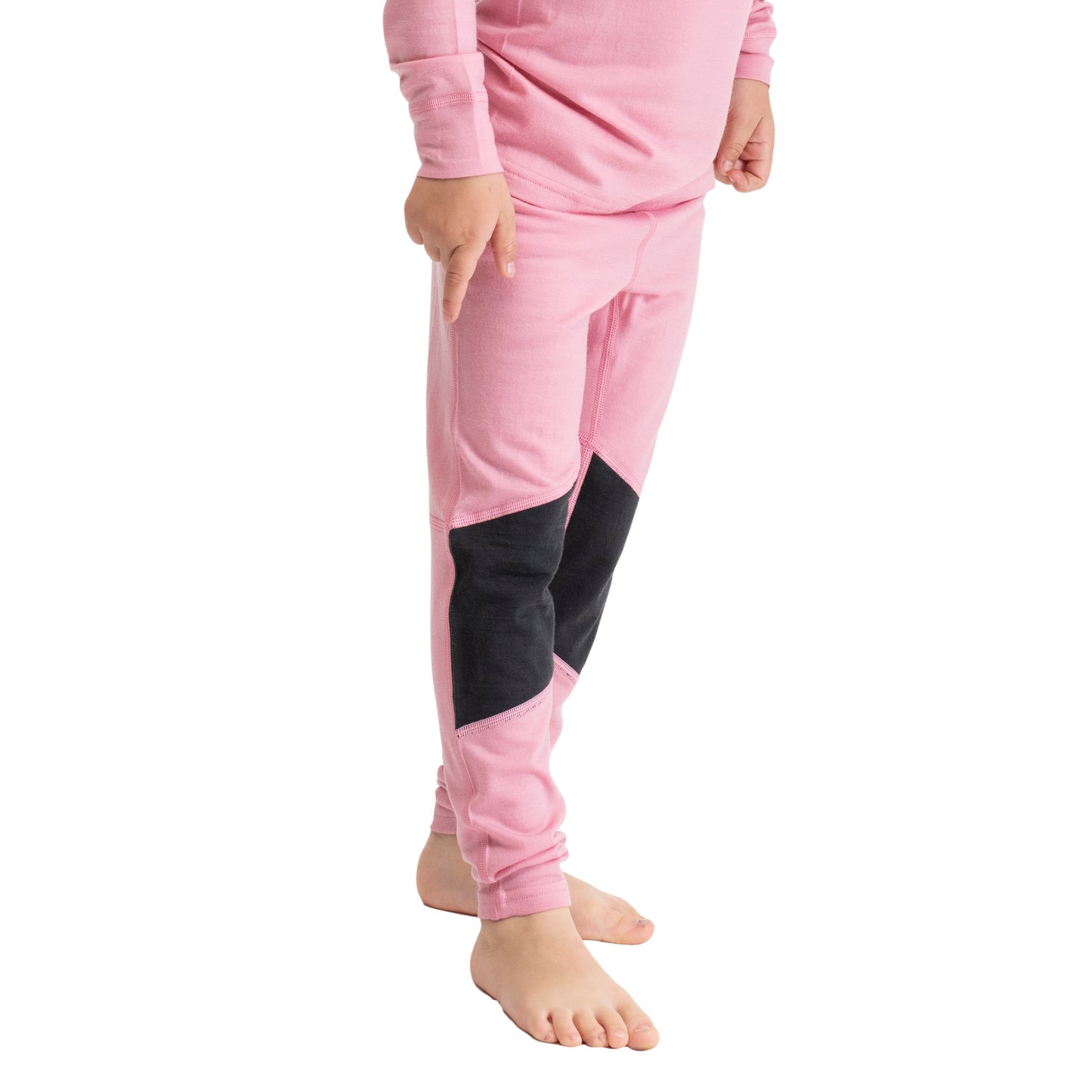 Bergans Inner:Pure Merino Kids Tights Light Ruby/Dark Shadow Grey