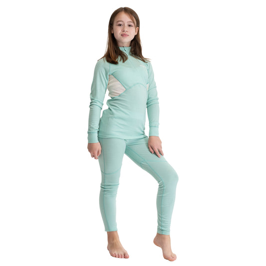 Bergans Inner:Pure Merino Youth Tights Mint Crush