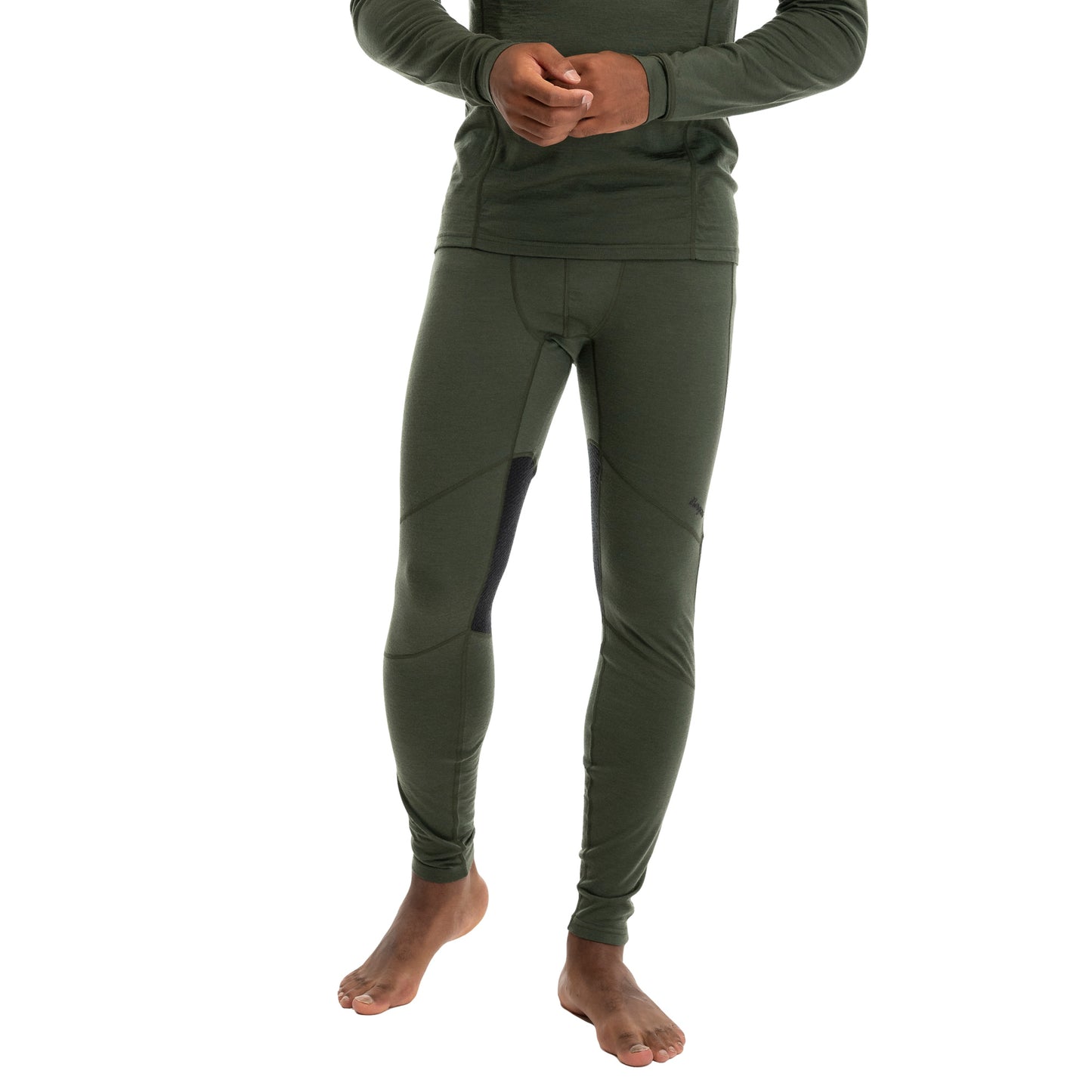 Bergans Inner:Pure Merino Tights Men Pine Forest / Dark Shadow Grey