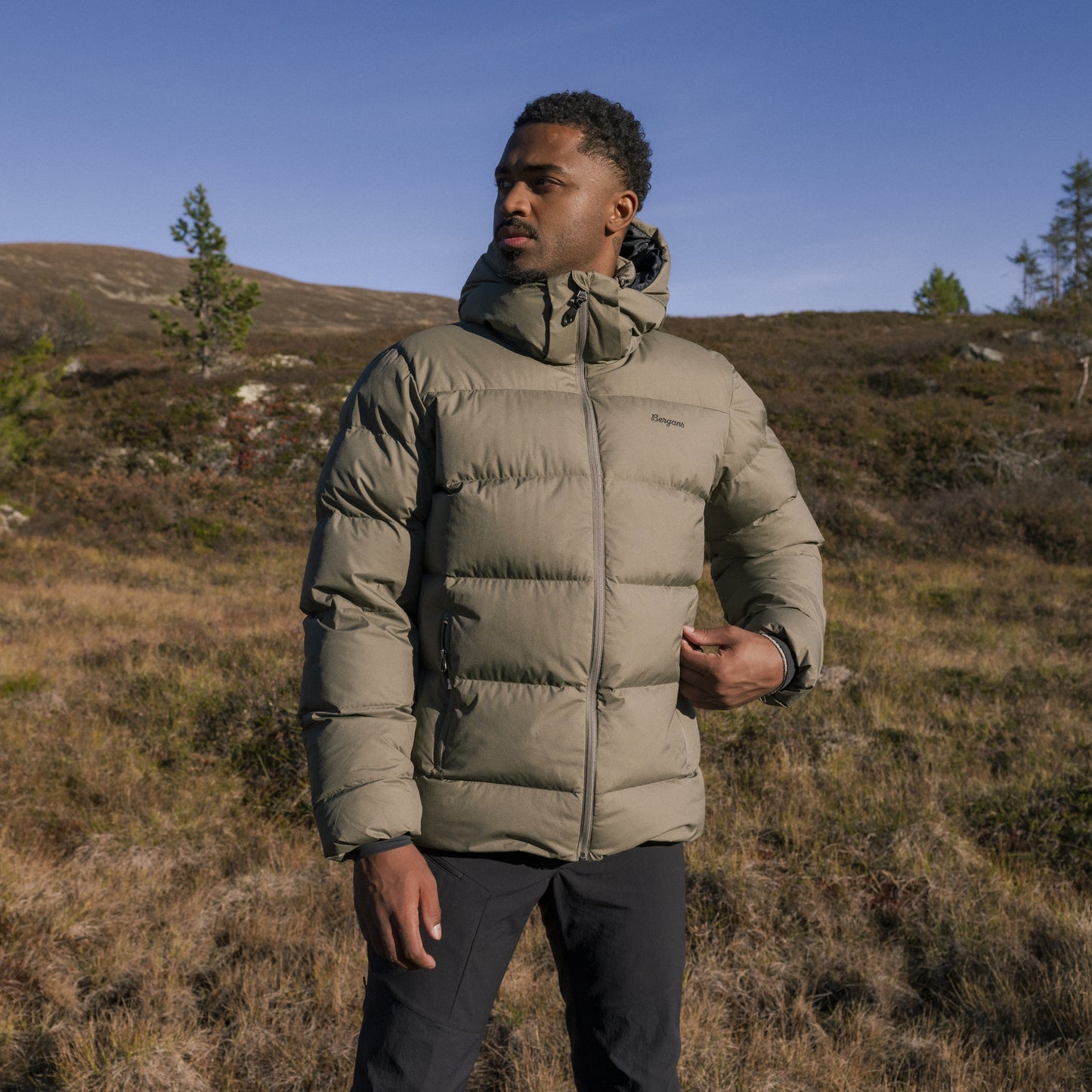 Bergans Lava Warm Down Jacket w/Hood Men Green Mud