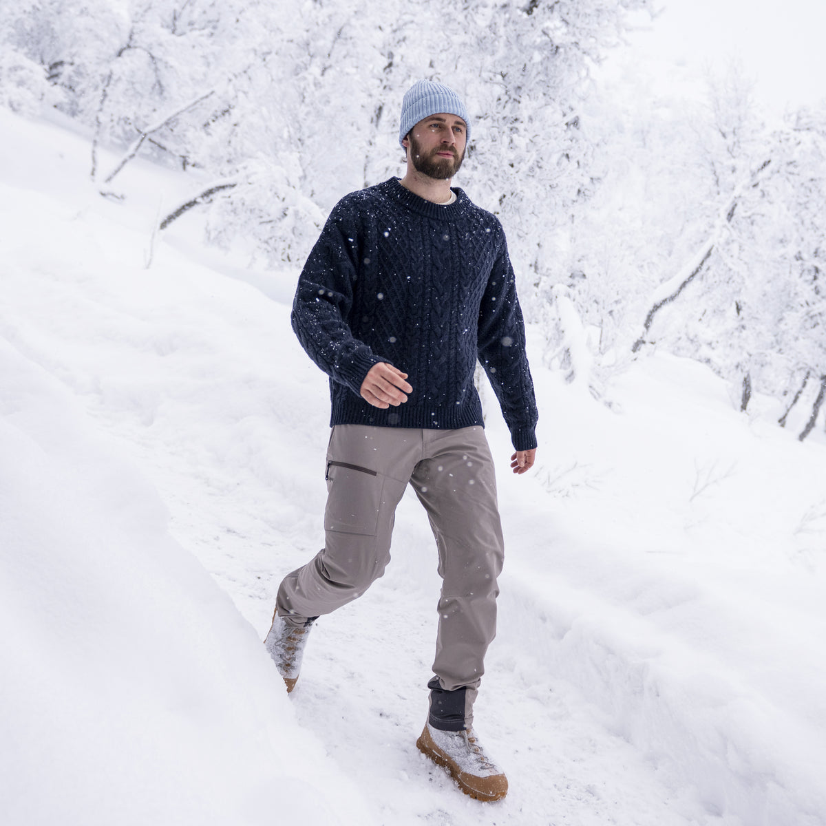 Bergans Lofoten Knitted Wool Jumper Men Dark Navy