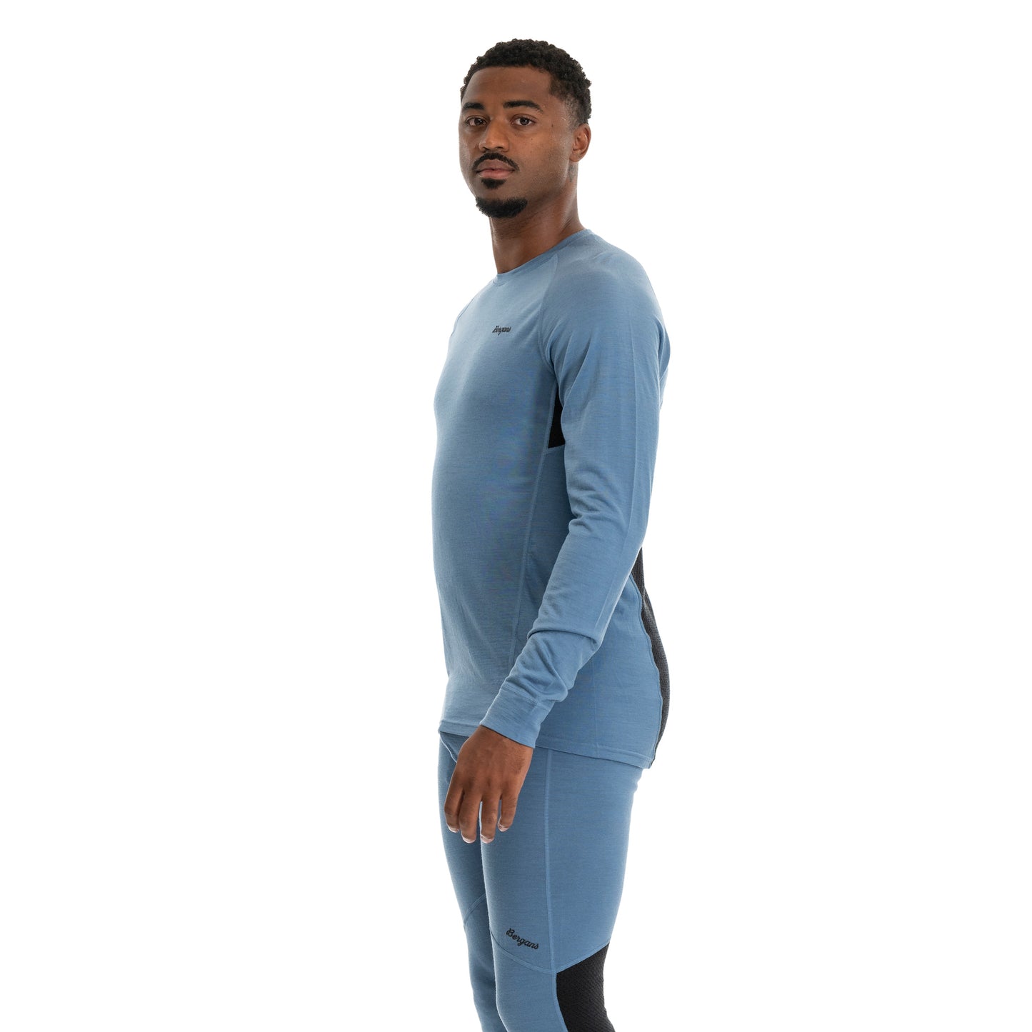 Bergans Inner:Pure Merino Long Sleeve Men Elemental Blue / Dark Shadow Grey
