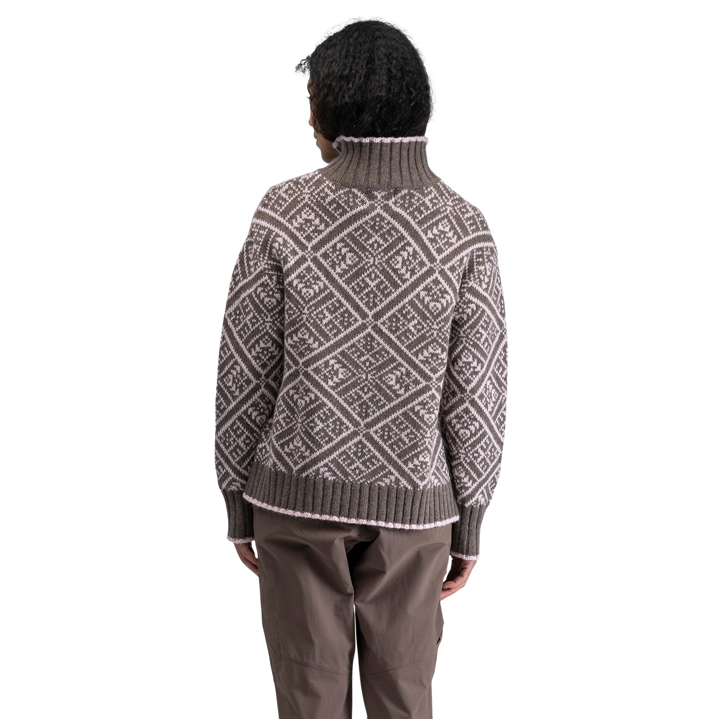 Bergans Vega Knitted Wool Jumper Women Hot Cocoa / Faded Pink