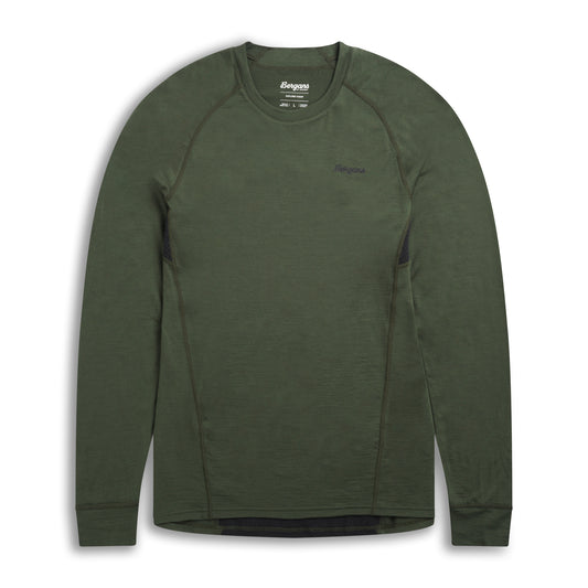 Bergans Inner:Pure Merino Long Sleeve Men Pine Forest / Dark Shadow Grey