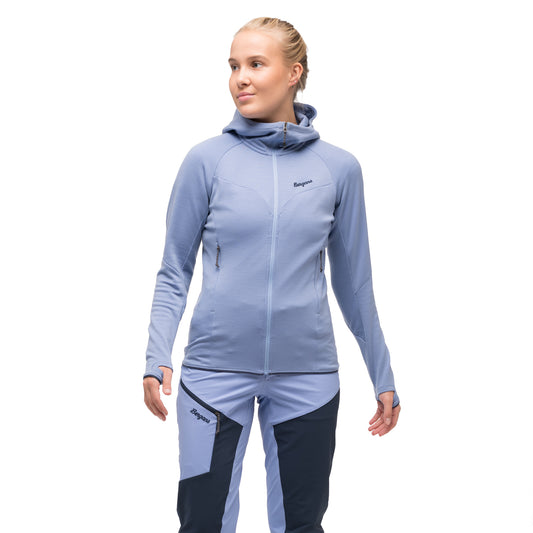 Bergans Tind Merino Hood Jacket Women Blueberry Milk