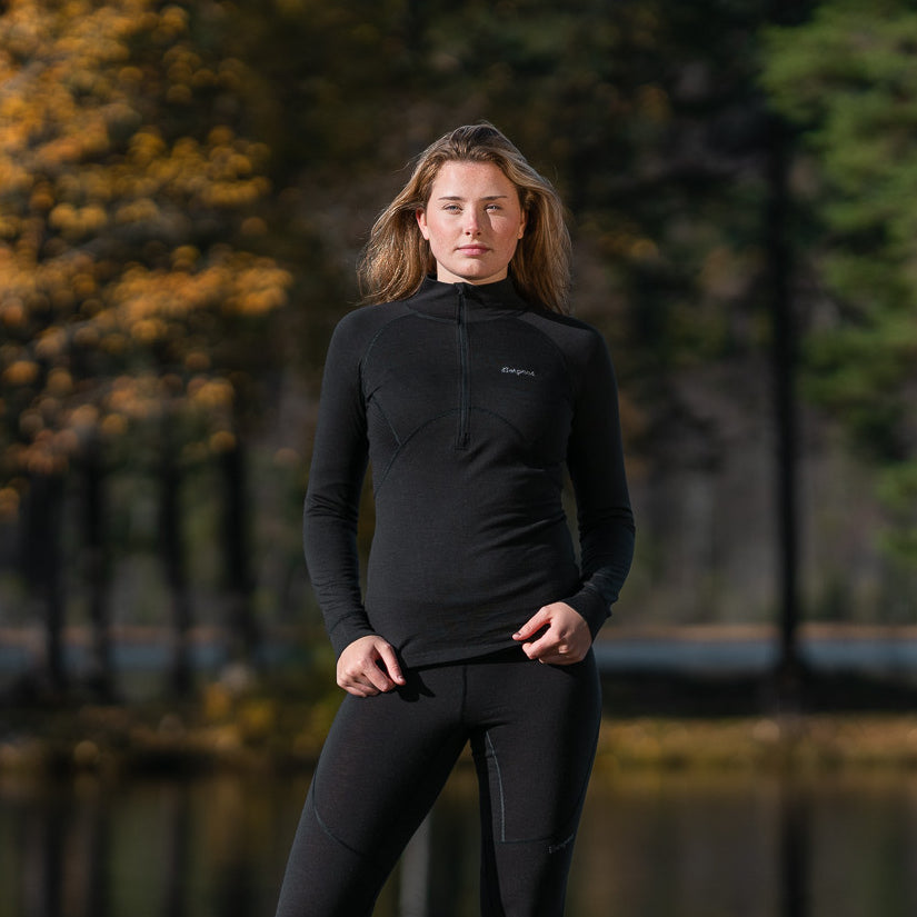 Bergans Inner:Pure Merino Half Zip Women Black