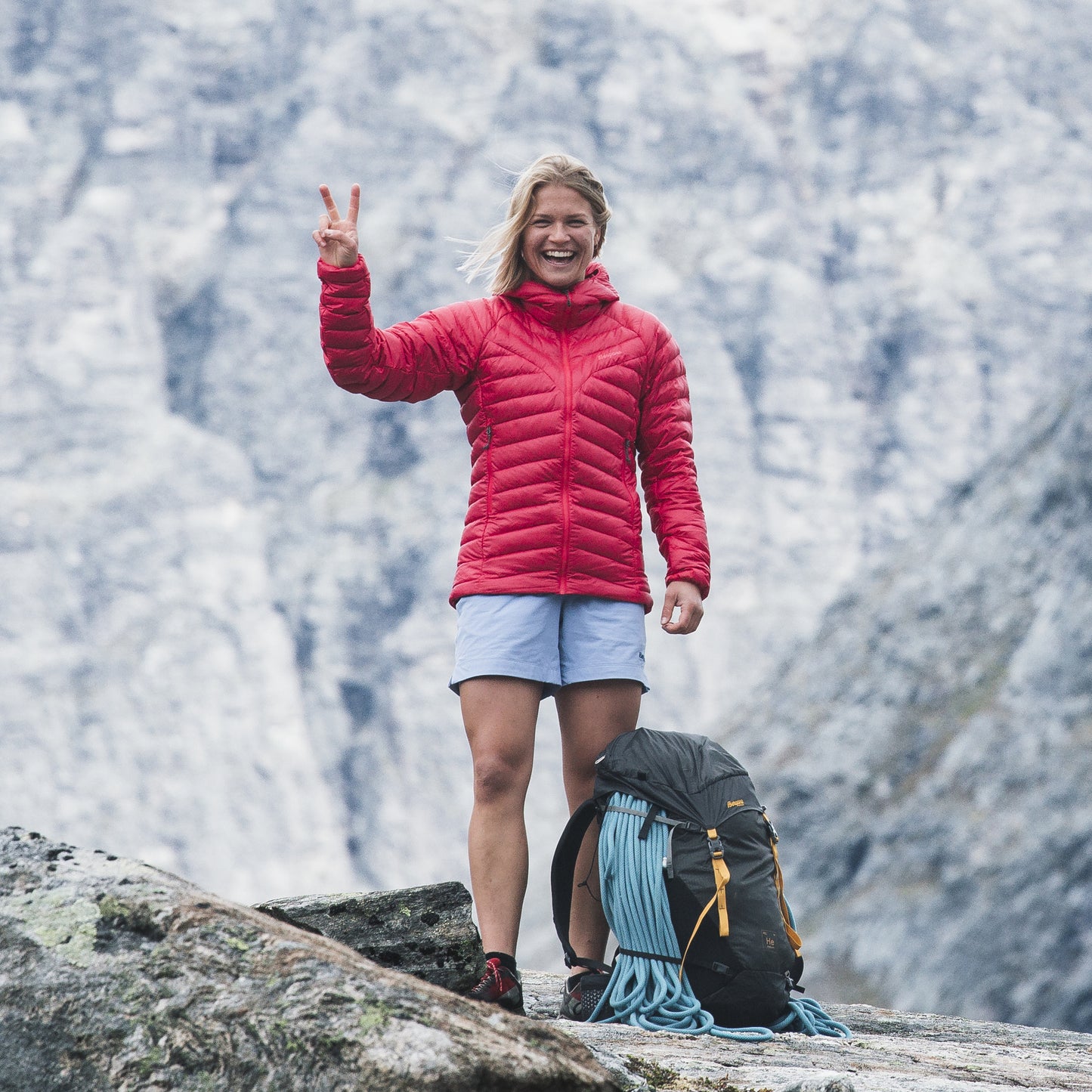 Bergans Tind Light Down Jacket Hood Women Alpine Rose