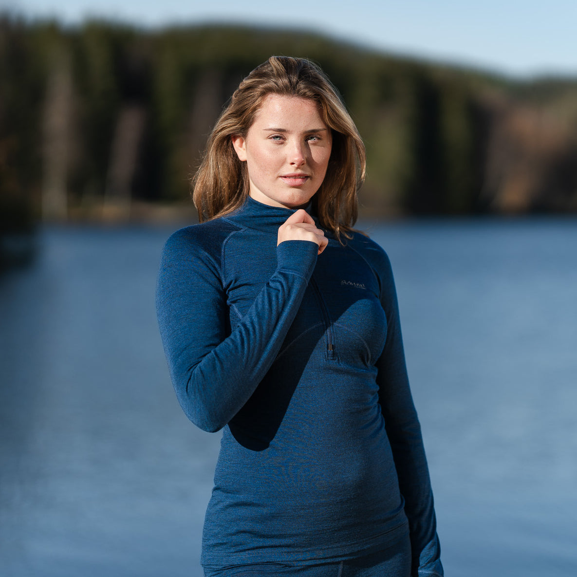 Bergans Inner:Pure Merino Half Zip Women Navy Blue