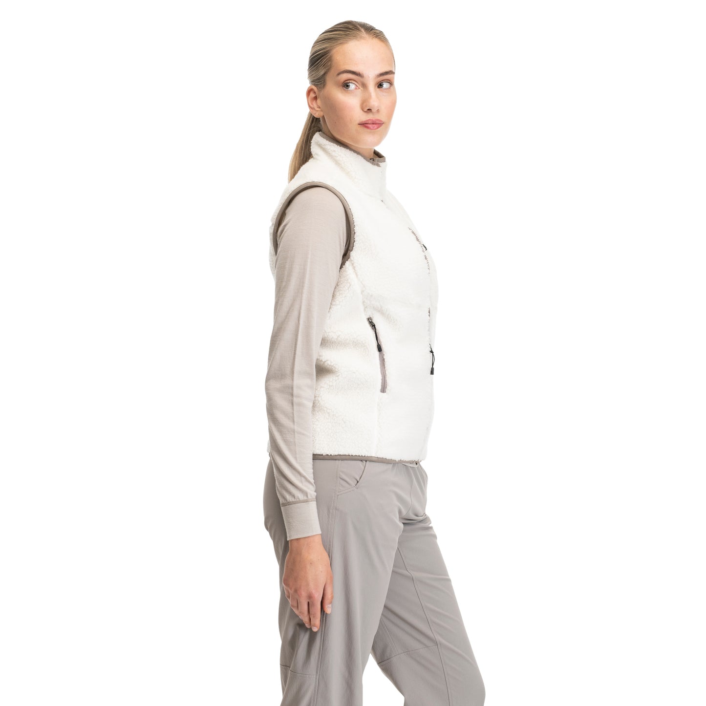 Bergans Lunnan Pile Fleece Vest Women Vanilla White