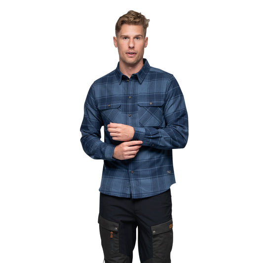 Bergans Nordmarka Flannel Shirt Men Granite Blue/Navy Blue Check