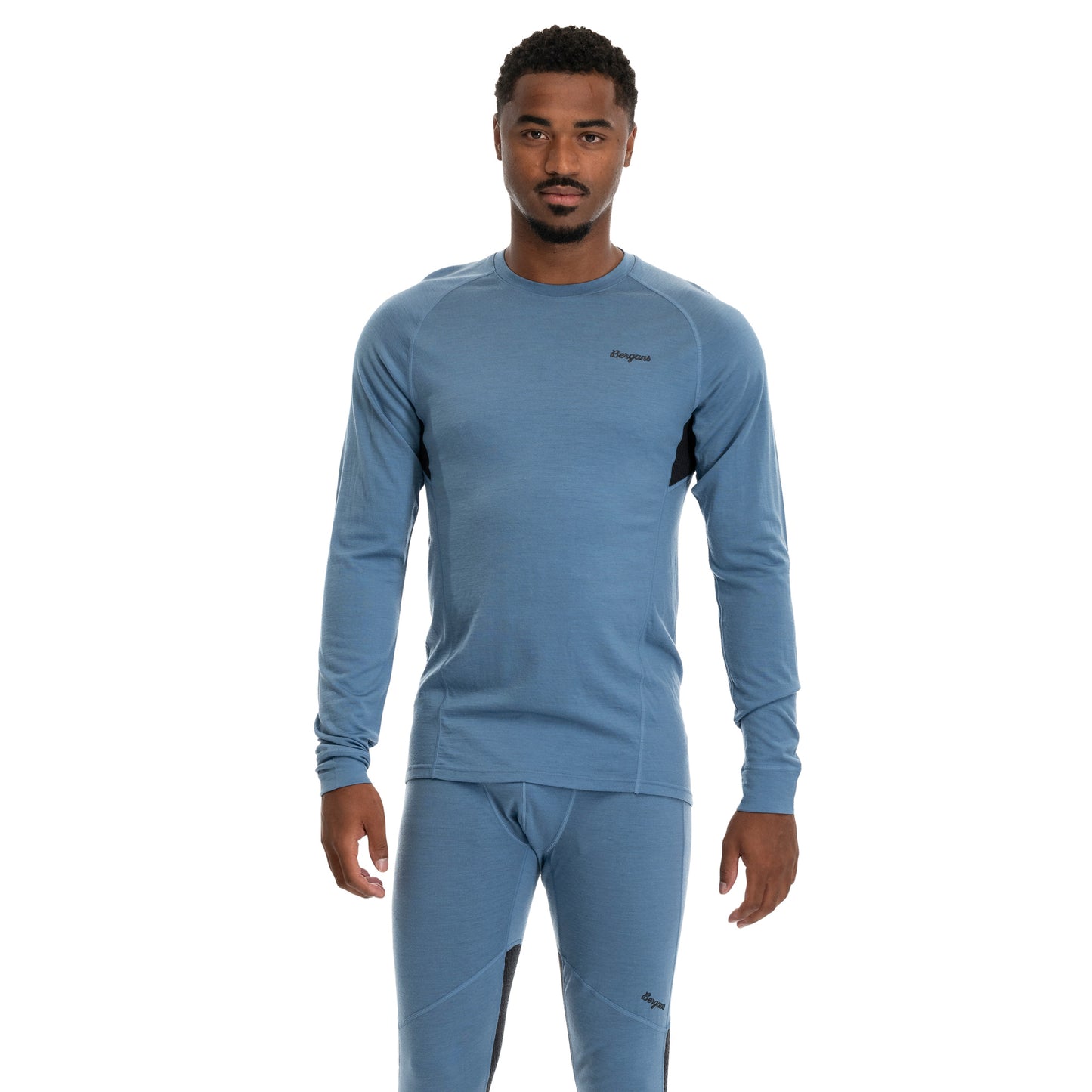 Bergans Inner:Pure Merino Long Sleeve Men Elemental Blue / Dark Shadow Grey