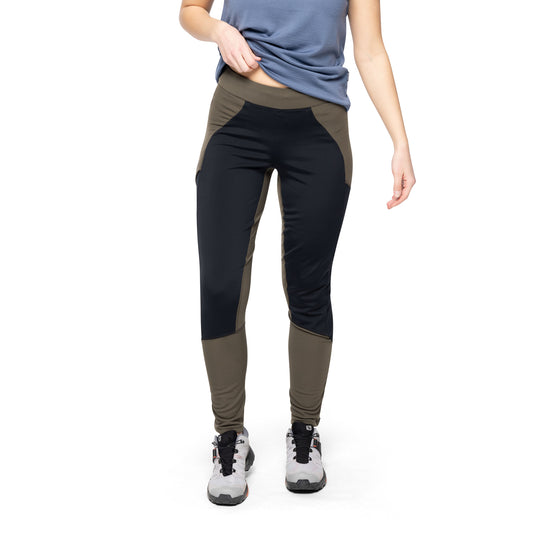 Bergans Fløyen Winter Tights Women Dark Green Mud / Black