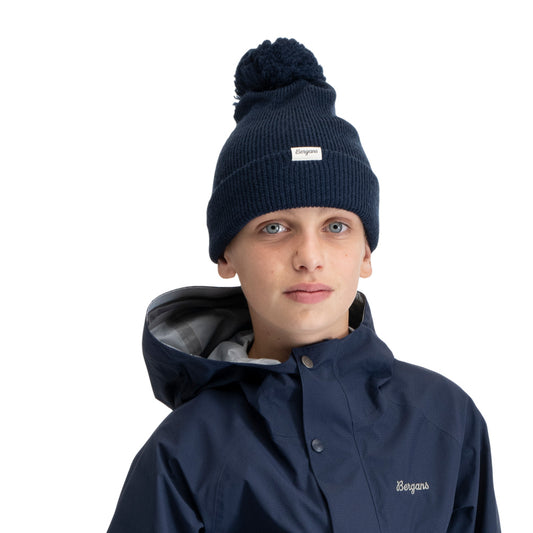 Bergans Storetind Wool Pom Beanie Junior Navy Blue