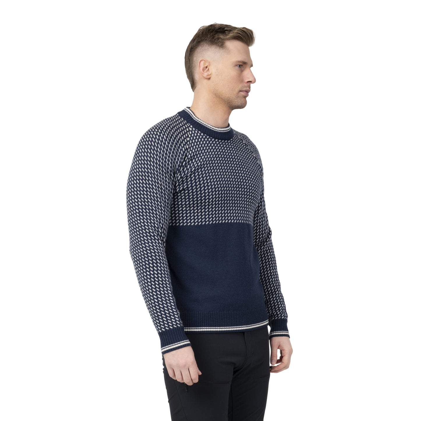 Bergans Alvdal Wool Jumper Men Navy / Vanilla White