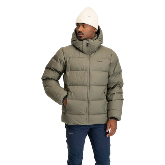 Bergans Lava Warm Down Jacket w/Hood Men Green Mud