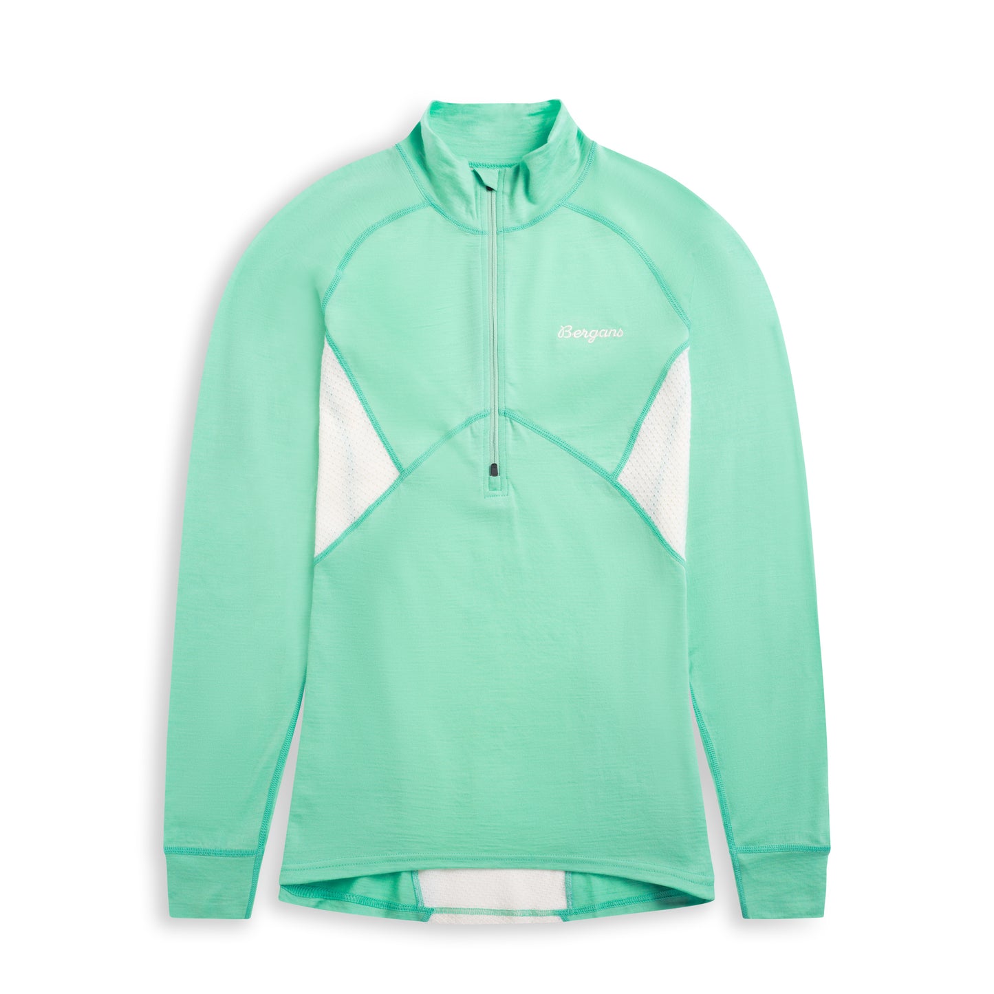 Bergans Inner:Pure Merino Half Zip Women Mint Crush / Vanilla White