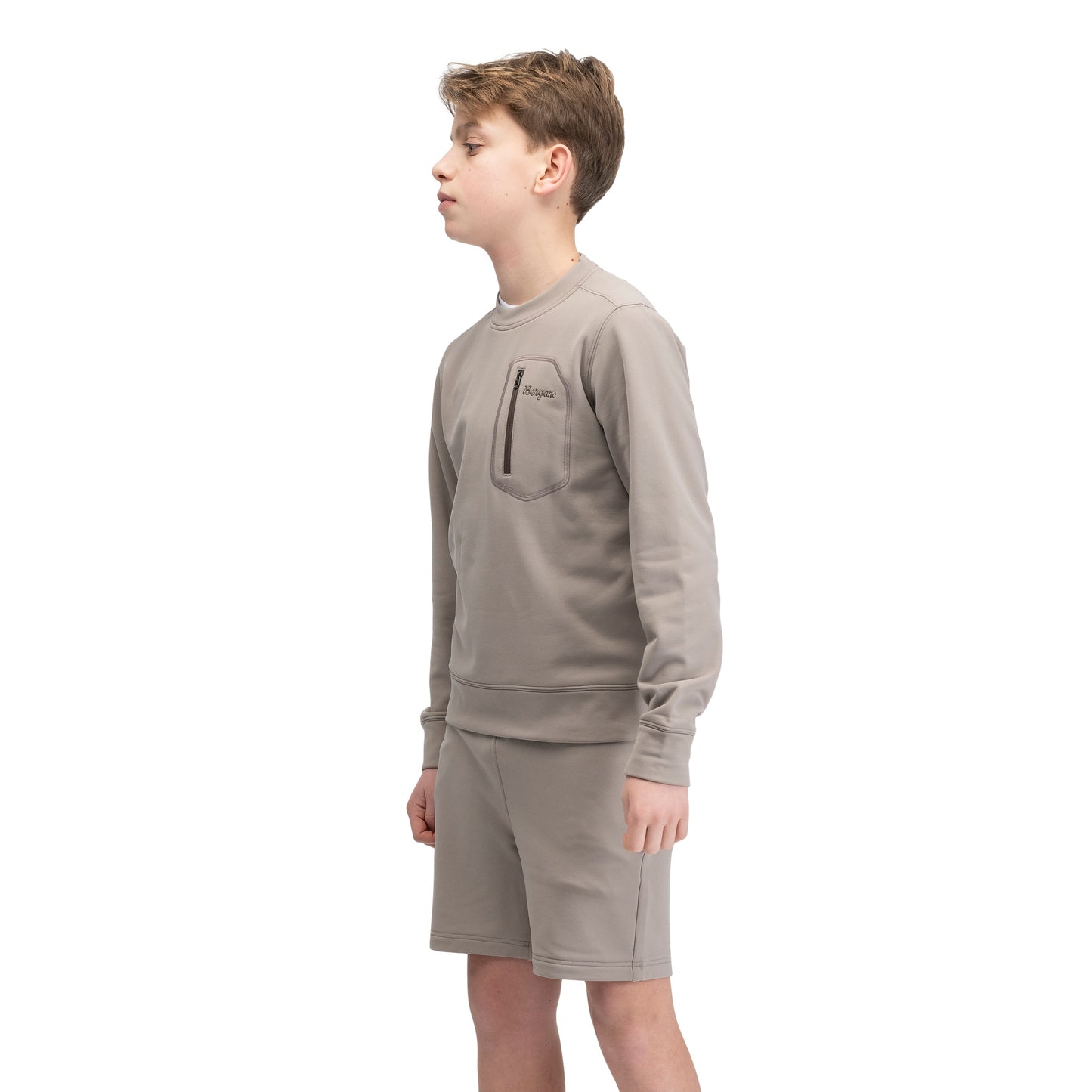 Bergans Midtli Midlayer Sweatshirt Junior Rock Taupe