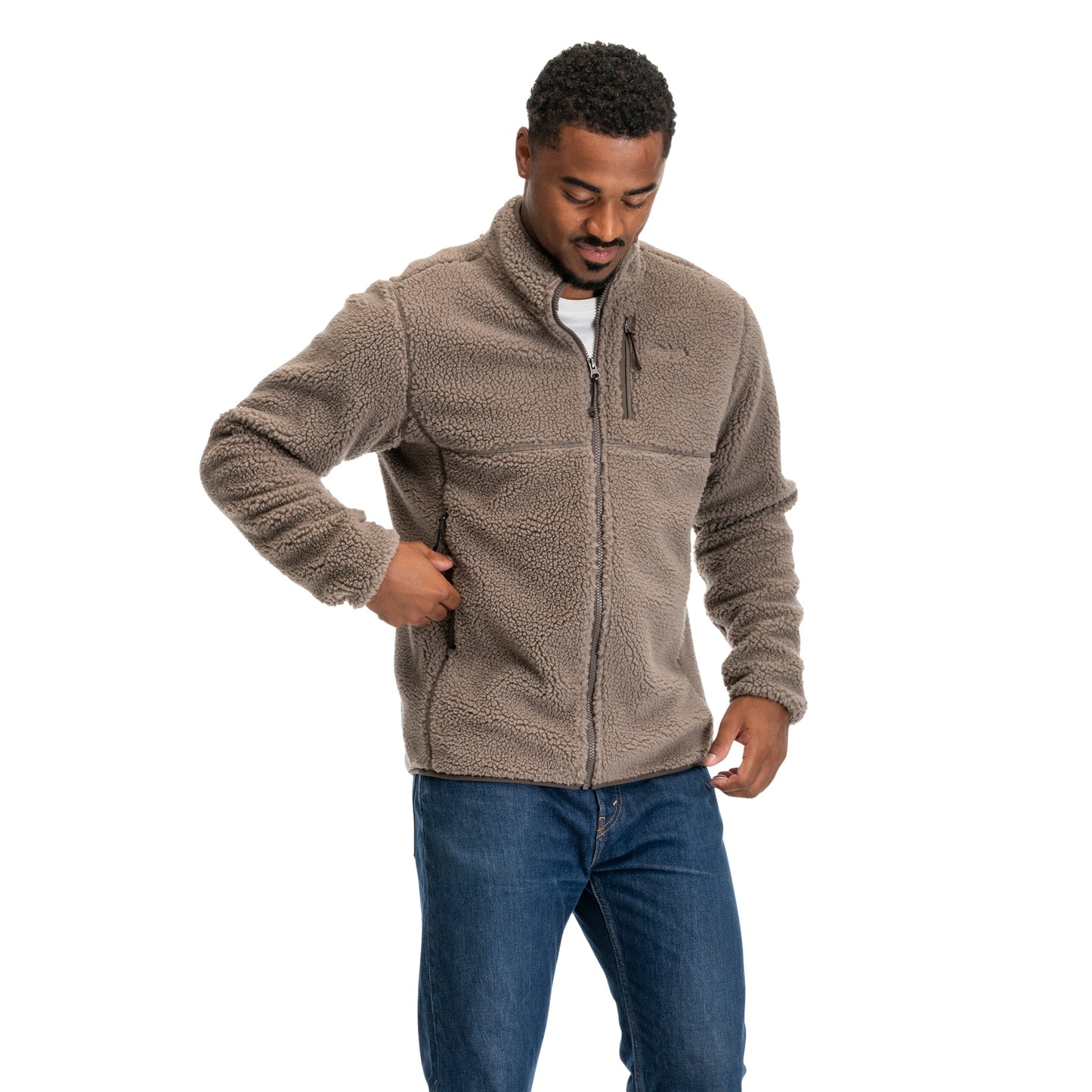 Bergans Lunnan Pile Fleece Jacket Men Rock Taupe