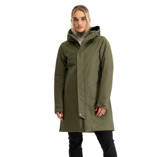 Bergans Urban Insulated Shell Coat Women Dark Green Mud