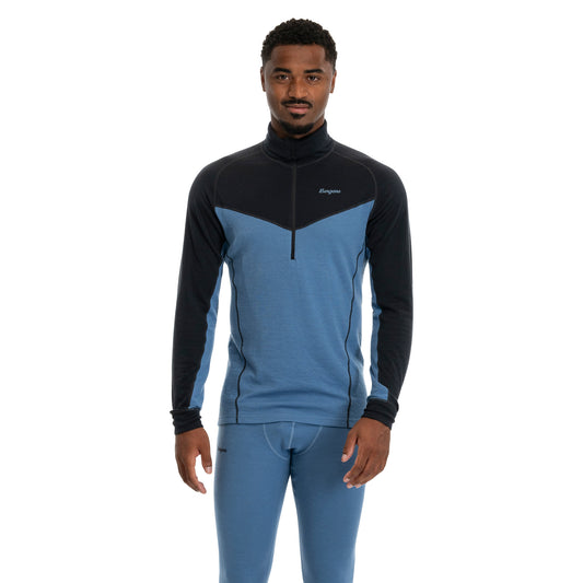 Bergans Inner:Dual Merino Half Zip Men Elemental Blue/Dark Shadow Grey