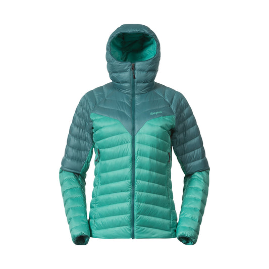 Bergans Tind Light Down Jacket Hood Women Light Malachite Green/Malachite Green