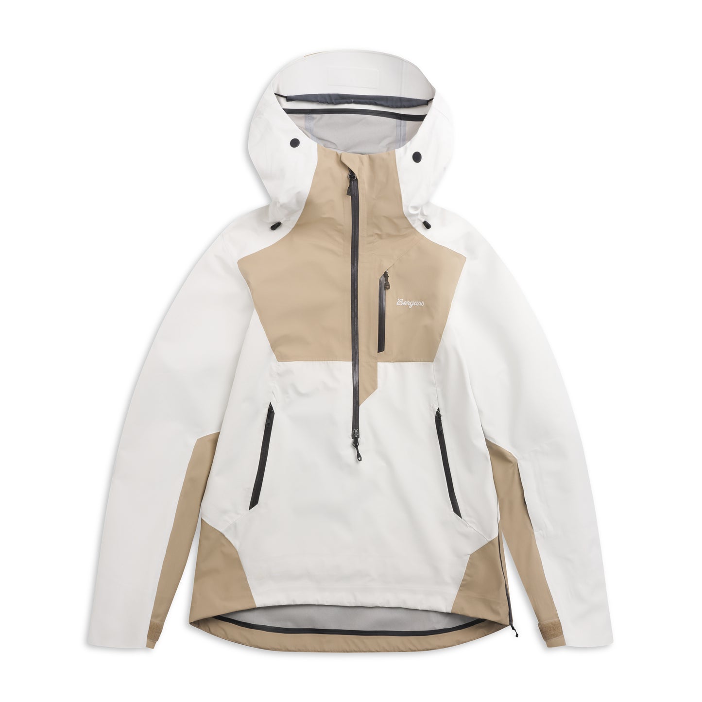 Bergans Oppdal 3L Shell Anorak Unisex Arctic White / Sandstone