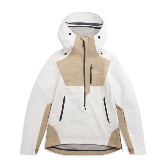 Bergans Oppdal 3L Shell Anorak Unisex Arctic White / Sandstone