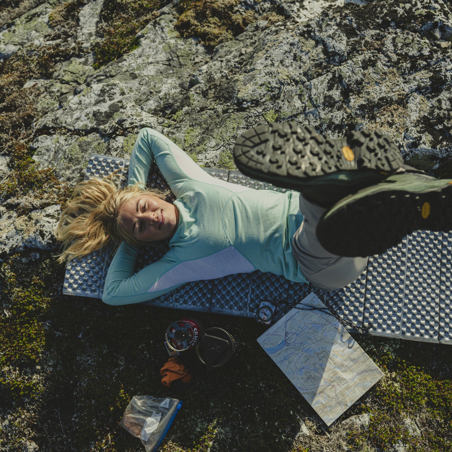 Bergans Inner:Pure Merino Long Sleeve Women Mint Crush / Vanilla White