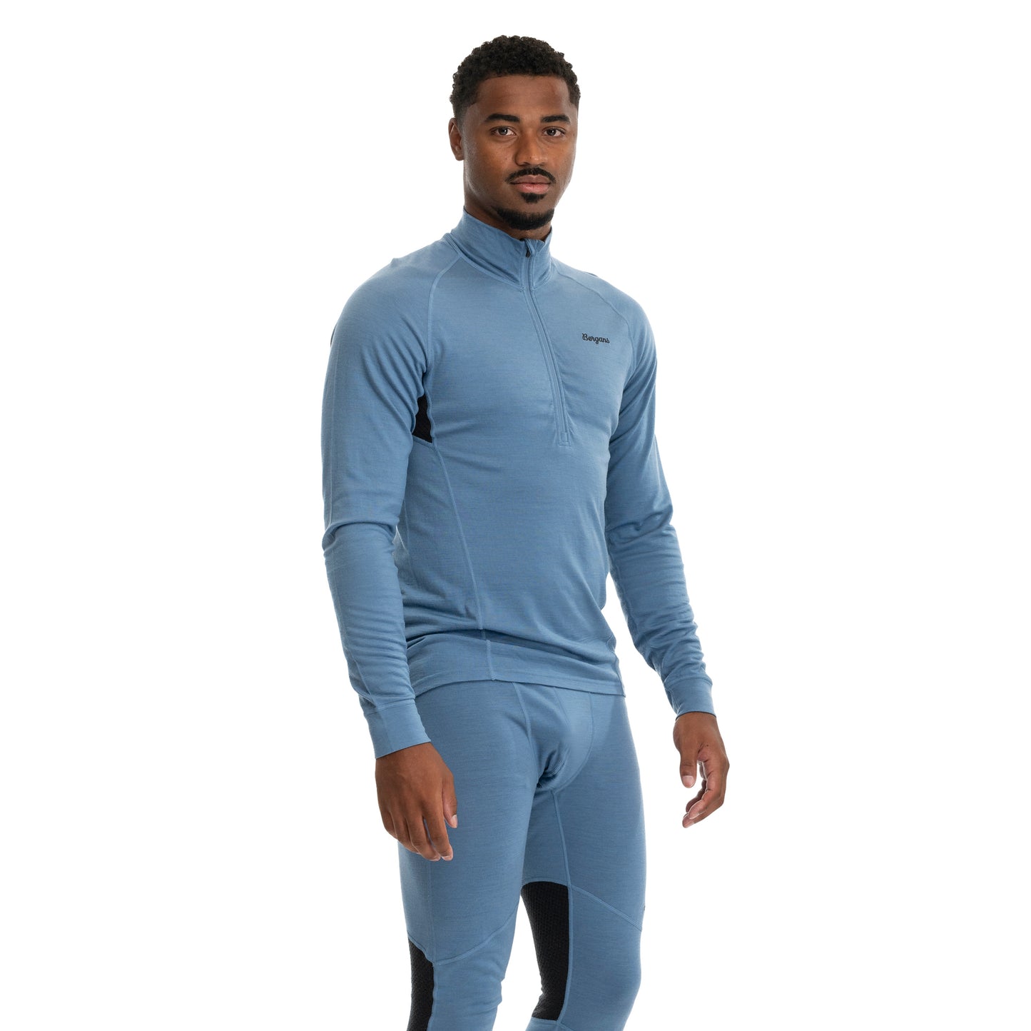 Bergans Inner:Pure Merino Half Zip Men Elemental Blue / Dark Shadow Grey