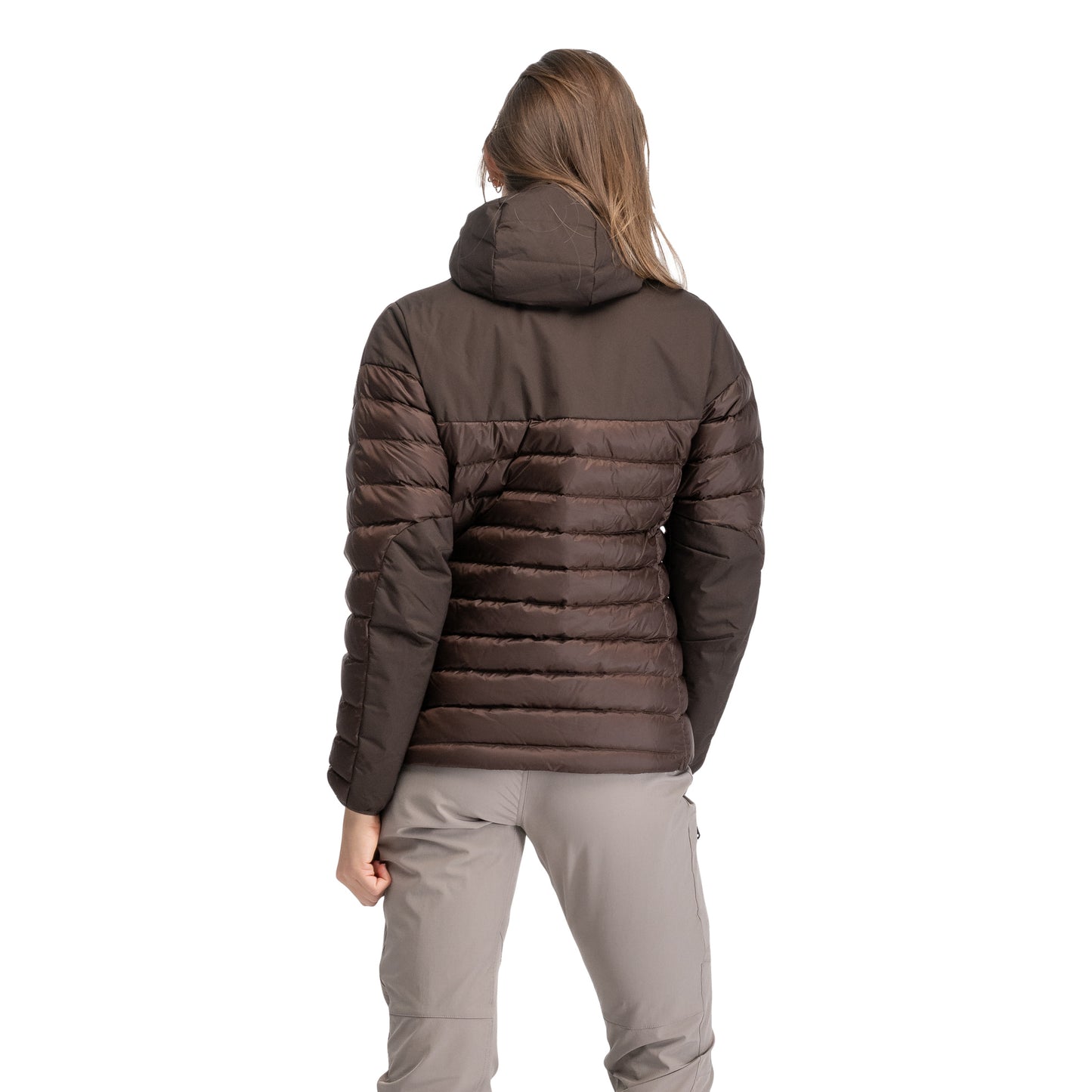 Bergans Lom Light Down Hood Jacket Women Dark Chocolate