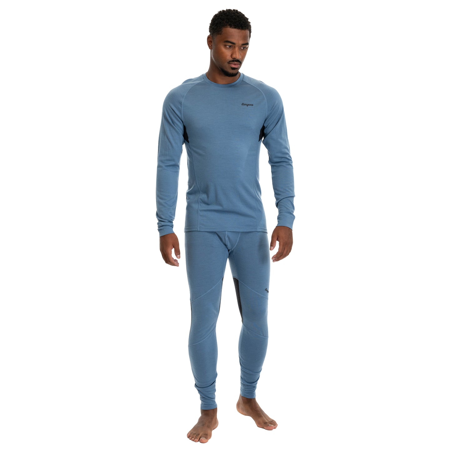 Bergans Inner:Pure Merino Tights Men Elemental Blue / Dark Shadow Grey