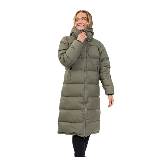 Bergans Urban Down Long Coat Women Green Mud