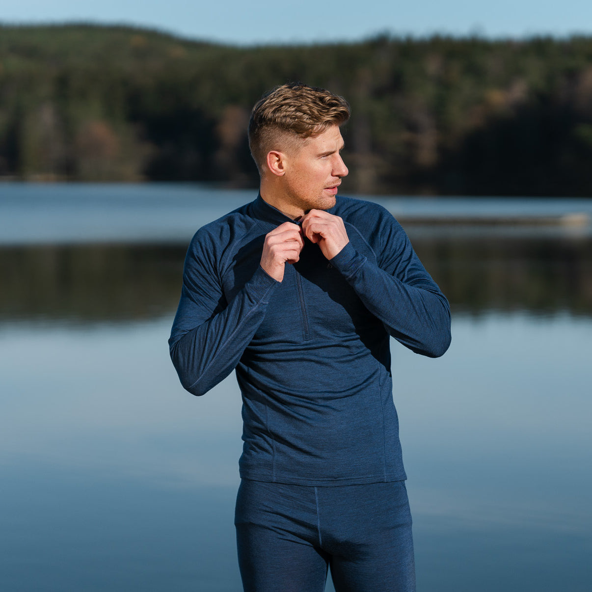 Bergans Inner:Pure Merino Half Zip Men Navy Blue