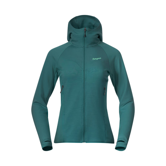 Bergans Tind Merino Hood Jacket Women Malachite Green