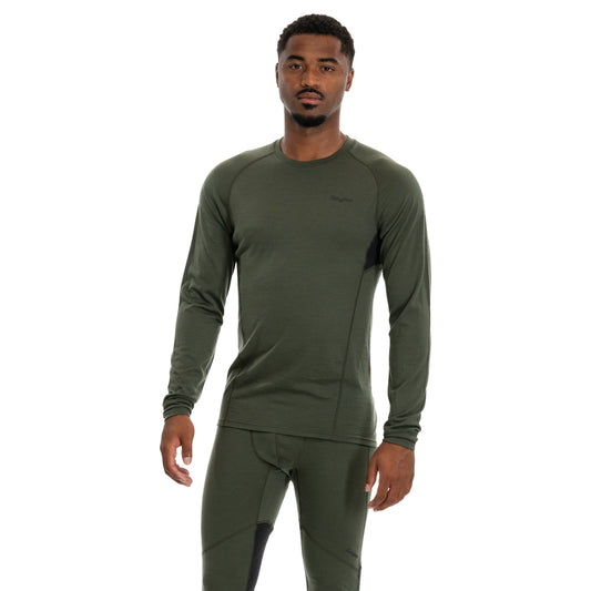 Bergans Inner:Pure Merino Long Sleeve Men Pine Forest / Dark Shadow Grey